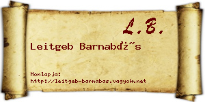 Leitgeb Barnabás névjegykártya